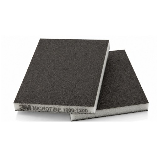 ЗМ  Губка двусторонняя абразивная 124мм*98мм MicroFine Р1000-1200 Grey