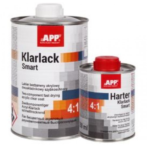 APP Лак HS бесцветный акриловый "Klarlack Smart" 4:1 быстросохнущий 1л + отв.