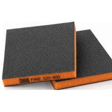 ЗМ  Губка двусторонняя абразивная 124мм*98мм Fine Р300-400 Orange