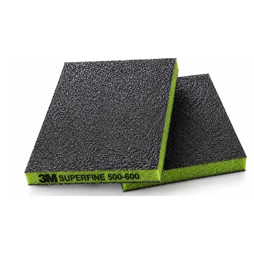 ЗМ  Губка двусторонняя абразивная 124мм*98мм SuperFine Р500-600 Green