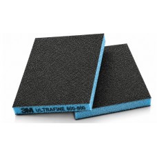 ЗМ  Губка двусторонняя абразивная 124мм*98мм UltraFine Р600-800 Blue