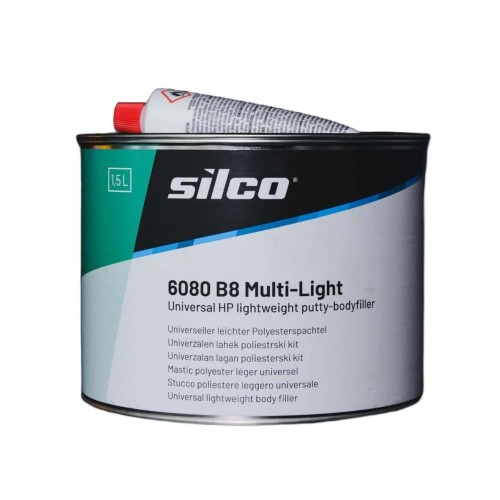 SILCO Шпатлевка полиэфирная универсальная легкая, бежевая 6080 В8 1,5л (1*8)