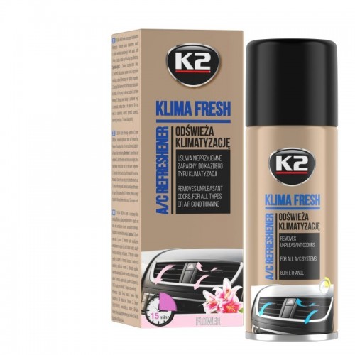  К-2 Очиститель для системы кондиционирования аэрозоль Klima Fresh 150мл Цветы (K222FL)